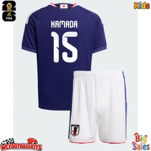 Japan Daichi Kamada #15 Replica Home Stadium Kit for Kids World Cup 2026 Short Sleeve (+ pants)